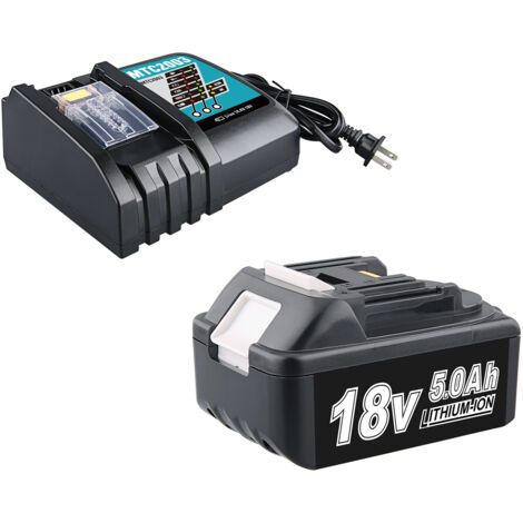 PDstation 18 V 5,0 Ah BL1860B Akku und Ladegerät-Set für BL1860B BL1860 BL1850B BL1850 BL1840B BL1840 18 V Akku und 3 A Ladegerät DC18RC, kompatibel mit allen Makita 18 V Akku-Elektrowerkzeugen (1/5)