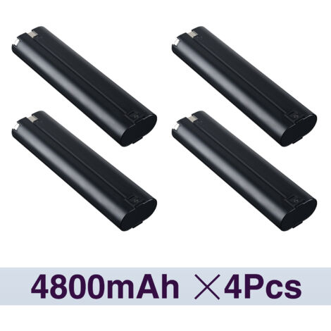 4 x 9,6 V Ni-MH-Batterie kompatibel mit Makita 9,6 V 9000/9001/9033/9034/9600, 5090D/6012HD/4190D/4390D und Modellnummern 191681-2, 192533-0, 192696-2, Makita 9,6 für Makita V-Batterie (1/5)
