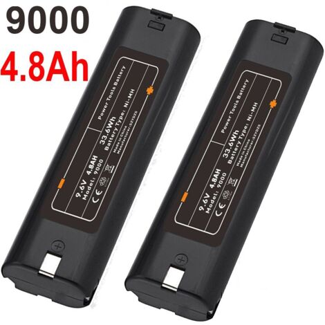 2Pcs 9,6 V 4800 mAh Ni-MH Ersatzbatterie für Makita 191681-2 632007-4 9000 9001 9002 9033 9034 9600 4190D 6012HD 6092D ML900 8400D 8402V D 903D 903DW DA390D DA390DW (1/5)