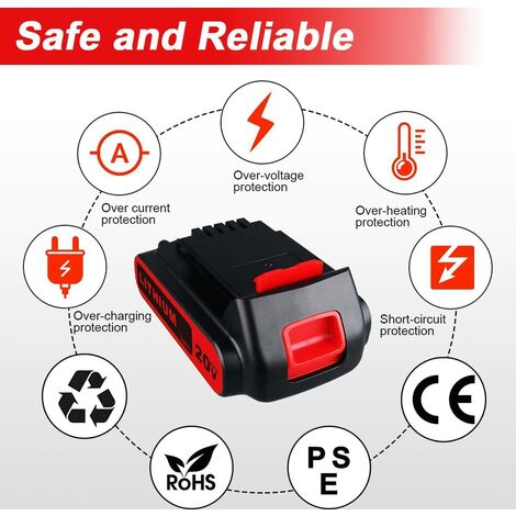 PERSEVER 20V 3,0Ah Akku Für Black & Decker - LBXR20 Ersatzakku Mit Langer Laufzeit