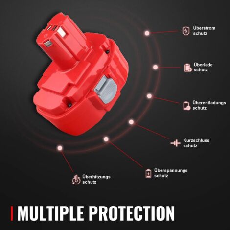 2er-Pack Shentec Ersatzakku Für Makita PA18 – 18 Produktbild-Vorschau 4