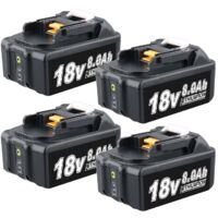 4X Akkus für Makita 18V 8,0Ah Li-ION Ersatzakkus für Makita 18V BL1860 BL1890 BL1850B BL1850 BL1830 BL1860B BL1845 BL1835 BL1815 194205-3 LXT-400 BL1860 mit LED Akkus