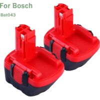 PDstation Ersatzbatterie für Bosch-Batterie 12 V 4800 mAh NI-MH BAT043 BAT045 BAT120 PSB12VE-2 PSR12VE-2 PSR1200 PSR12-2 2607335249 2607335261 (2PCS)