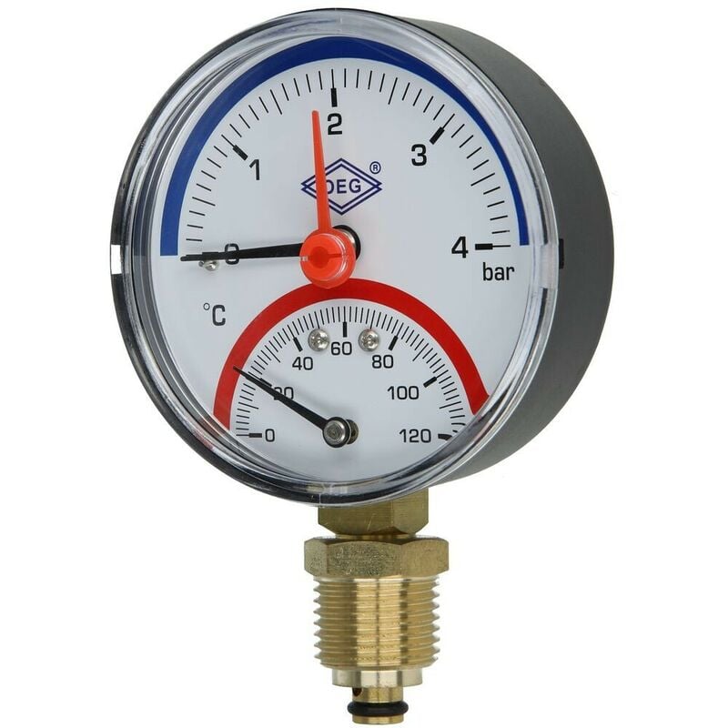 Termometro 0-2,5/4 bar 0-120°C da 0 a +120 °