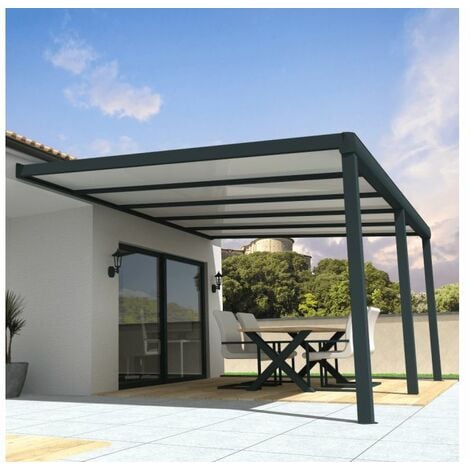 Pergola aluminium toit polycarbonate - SANTORINI 4x3