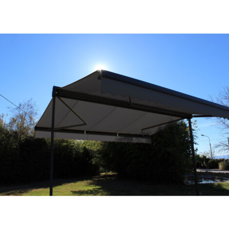 Store double pente GARDEN Gris Anthracite 4mx3mx2 Manuel - Toile Grise Anthracite (1/5)