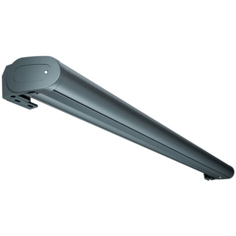 Store banne Coffre intégral PROTECT 2 LED Gris Anthracite 6x3,5m Motorisé à télécommande + Eclairage LED - Toile Grise Anthracite