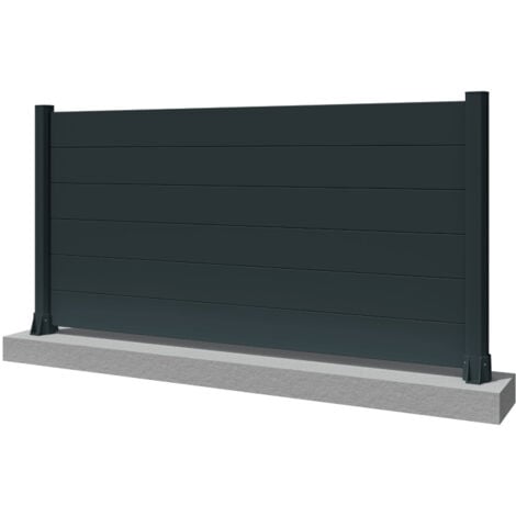 Clôture panneau plein Gris anthracite L 1911 x H 1115 mm 7 lames