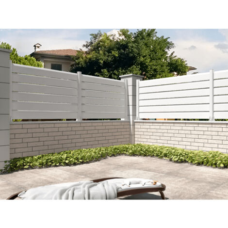 Clôture Brise vue Blanc L 1911 x H 478 mm 3 lames (1/2)