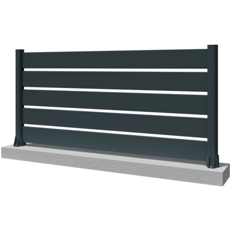 Clôture panneau ajouré Gris anthracite L 1911 x H 565 mm 3 lames