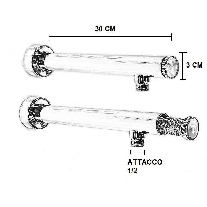 Braccio di sostegno doccia con filtro anti impurità da 30 cm