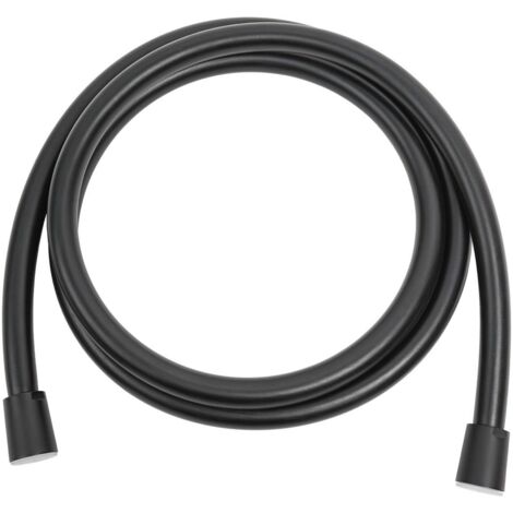 Flessibile Doccia 2M In PVC - Connettori Ottone G1/2, Antitorsione E Antipiega, Nero Opaco, Resistente Fino A 90&deg;C