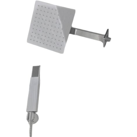 Kit Doccia con Braccio Doccia Soffione Quadrato Doccetta e Supporto