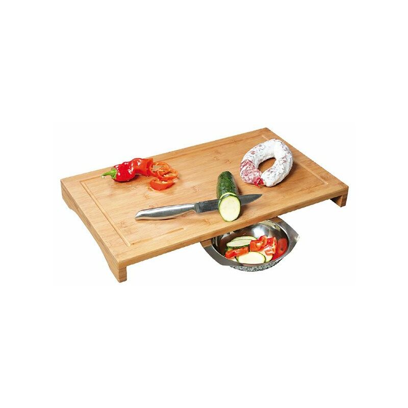 Planche à Découper Verre Trempé Coloray 80x52 Cm - Motif Brooque Brun Blanc