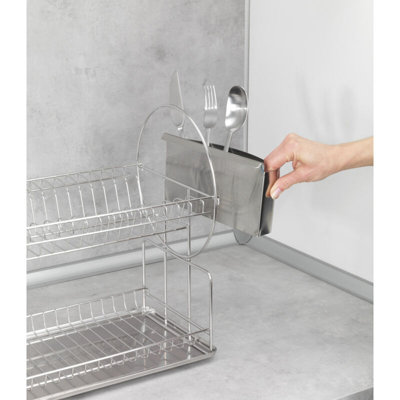 Sèche-Vaisselle à 2 Niveaux Petit égouttoir en Aluminium pour Cuisine