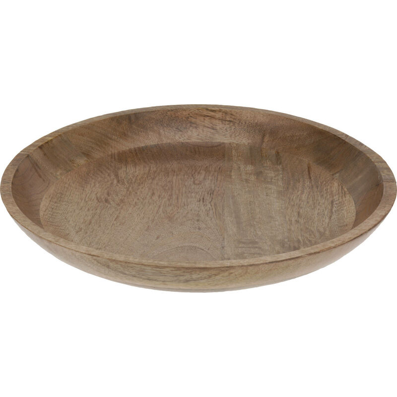 Kaizen Casa Bols à Fruits Ronds En Bois De Manguier Pour Décoration De Ferme, Bol Pour Décoration De Cuisine (25,4 X 25,4 X 6,3 Cm