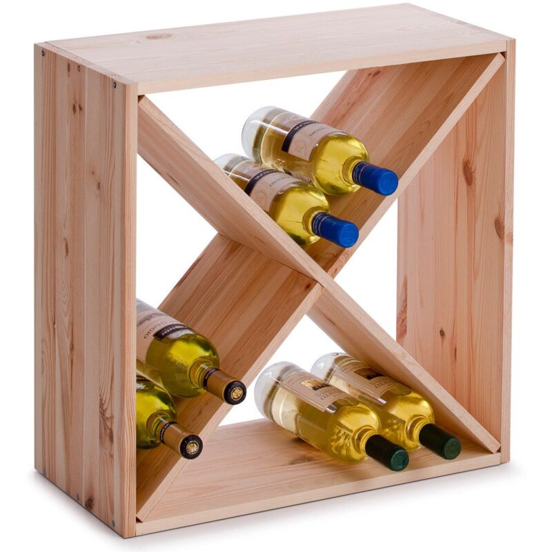 KADAX Casier en bois pour vin, 52 x 25,5 x 104 cm, étagère empilable pour nombre de bouteilles, armoire rustique stable