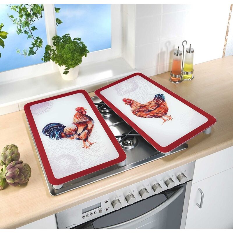 Plaque de protection en verre pour poêle 2x30x52 Miel