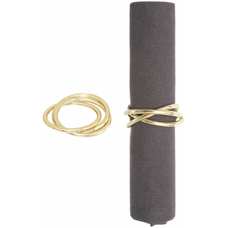 Lot de 6 ronds de serviette spéciaux, beaux détails - Métal