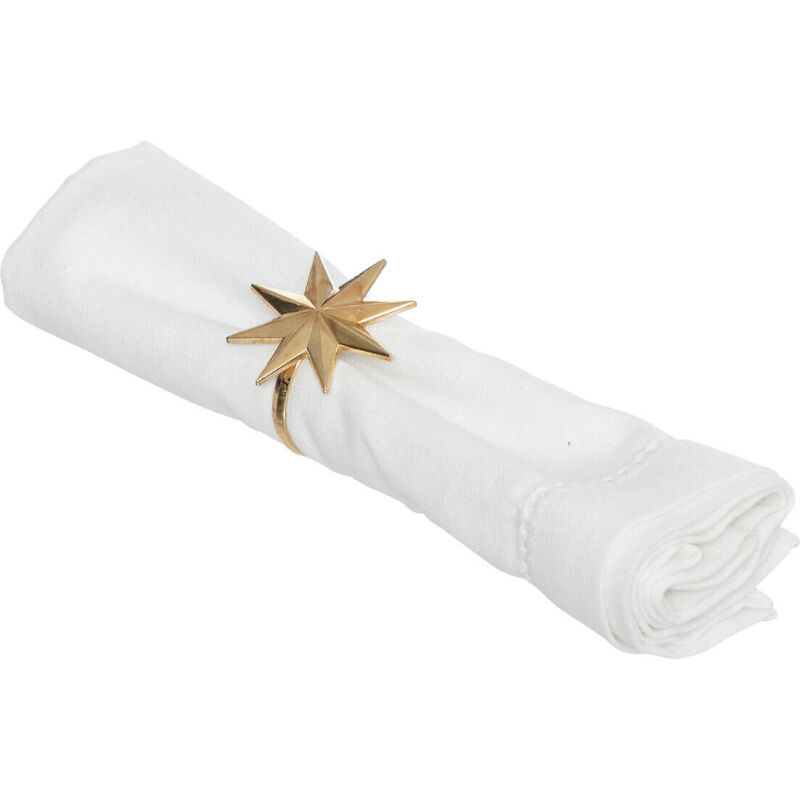 20 Serviettes En Papier Forme étoile Or - 16x16cm, 3 Plis, Pour Décoration De Table De Noël/fêtes