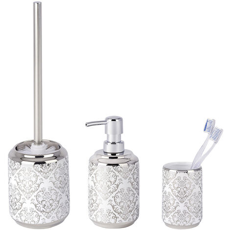 Kit d'accessoires de salle de bain BAROCK SILVER, WENKO