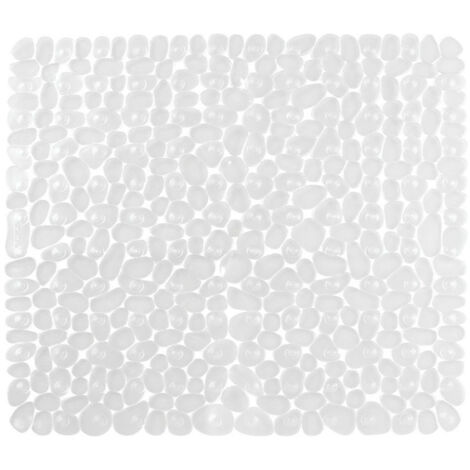 Wenko – Tapis de douche antidérapant 54x54cm – Ventouses pour adhérence – Structure douce et sécurisée – Transparent