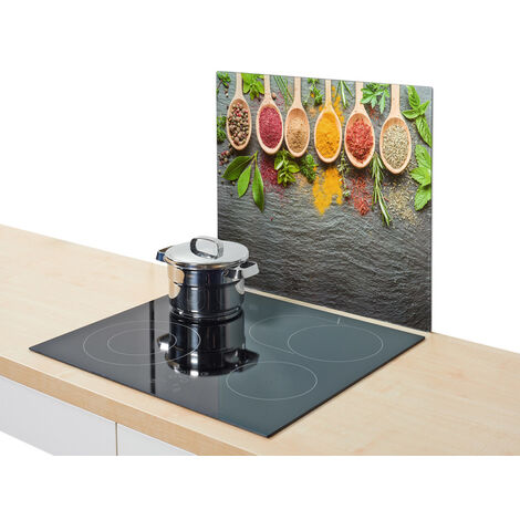 TMK Plaque De Protection Induction 60x52 Cm – Verre Trempé Roses, Anti-Éclaboussures, Décorative & Multifonction, Protection Cuisinière