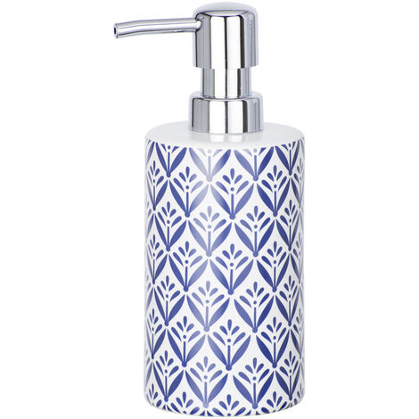 Distributeur de salle de bain pour savon liquide, récipient avec pompe et motif décoratif - 360 ml, WENKO (1/5)