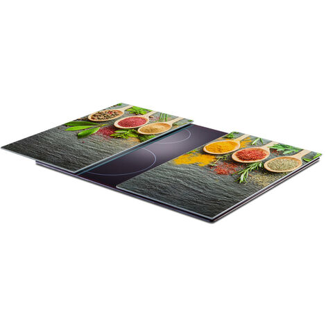 Cache Plaque Cuisson TMK Verre Trempé 90 X 52 Cm – Protection Induction / Vitrocéramique – Noir Anti-éclaboussures
