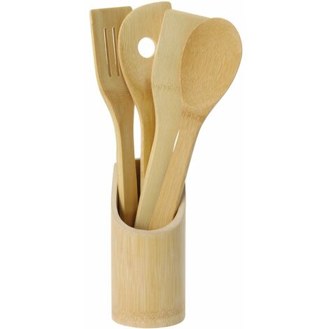 Set d'ustensiles de cuisine, 5 pièces, bambou