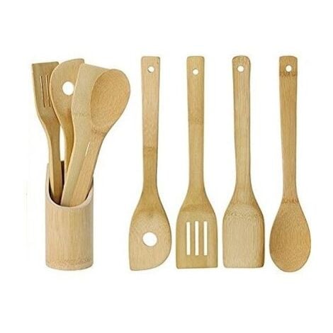 Set d'ustensiles de cuisine, 5 pièces, bambou