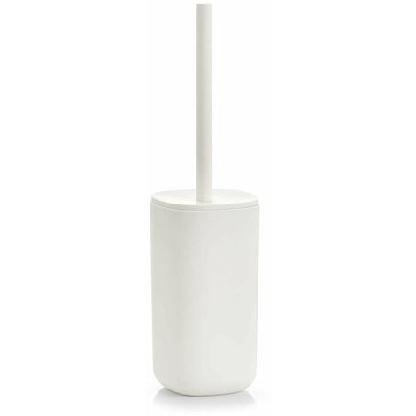 Support de brosse de toilette en plastique+brosse de toilette Zeller, blanc