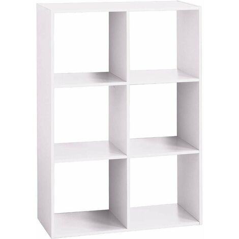 5Five Simply Smart – Étagère décorative blanche 6 cloisons – Dimensions 68 x 100,5 cm – Bois MDF de haute qualité – Installation facile