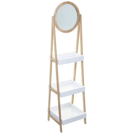 Etagère 3 niveaux avec miroir - 39 x 40 x 160 cm - Livraison gratuite (1/4)
