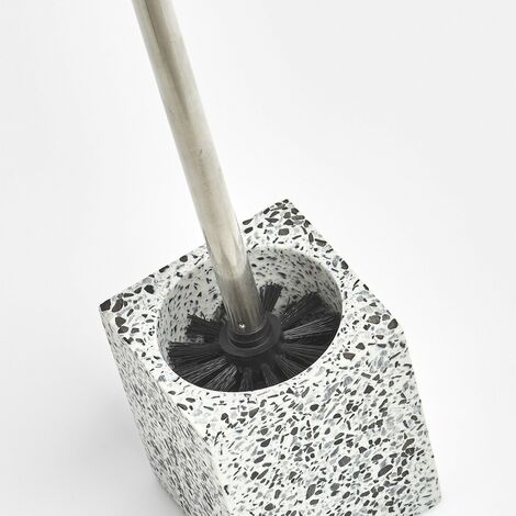Bac à brosse wc TERRAZZO + brosse, polyrésine, ZELLER
