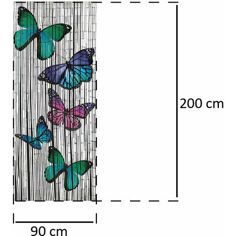 Rideau de porte Paillons WENKO, Fabriqué à la main, Rideau anti-mouches, Protection anti insectes en Bambou, Brise vue, 90x200 cm, Multicolore