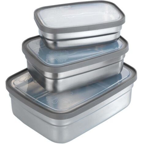Récipients alimentaires, acier inoxydable, 3 pièces, WENKO (1/4)
