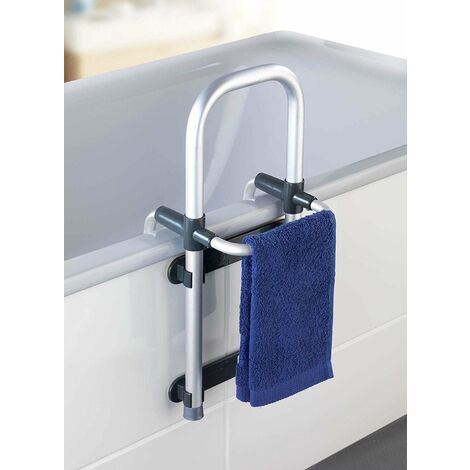 Wenko – Barre de maintien baignoire en aluminium argent – Capacité 150 kg – Dimensions 23x52 cm – Fixation sans outil – Pour accès sécurisé