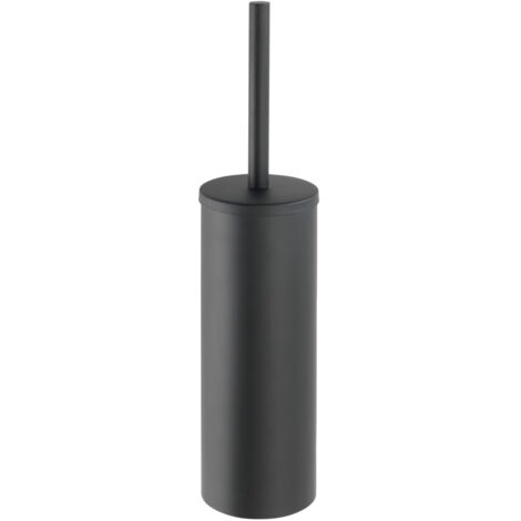 WENKO Brosse WC noire murale Bosio Black, Brosse WC suspendue, design fermé, Acier inox, 9x40,5x13 cm, noir mat (1/3)