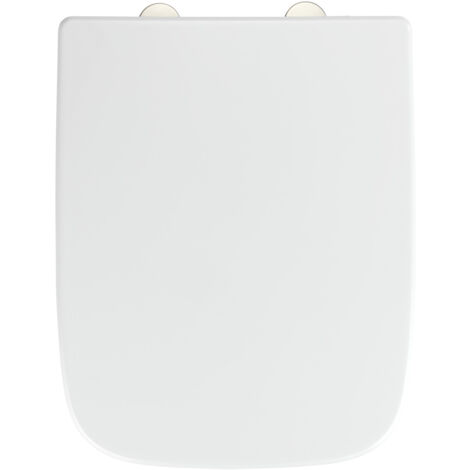 Wenko – Abattant WC rectangulaire en duroplastique antibactérien – Fixation Fix-Clip en acier inoxydable – Système Easy-Close silencieux (1/7)