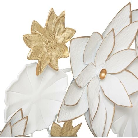 Décoration murale FOLK, 82 x 44 cm, fleurs métalliques