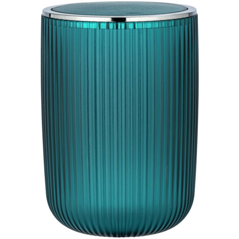 Wenko – Poubelle de salle de bain Agropoli L – Capacité 5,5 litres – Plastique haute qualité – Couleur turquoise – Couvercle basculant (1/3)