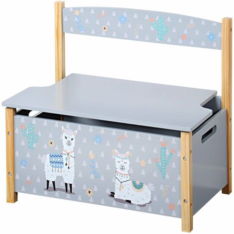 Ac-Deco – Coffre à jouets avec siège en MDF – Dimensions 60 x 34,5 x 56 cm – Design de conte de fées pour chambre d'enfant