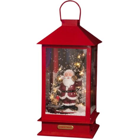 Feeric-lights Lanterne festive rouge 19x19x38 cm LED neige (1/3)