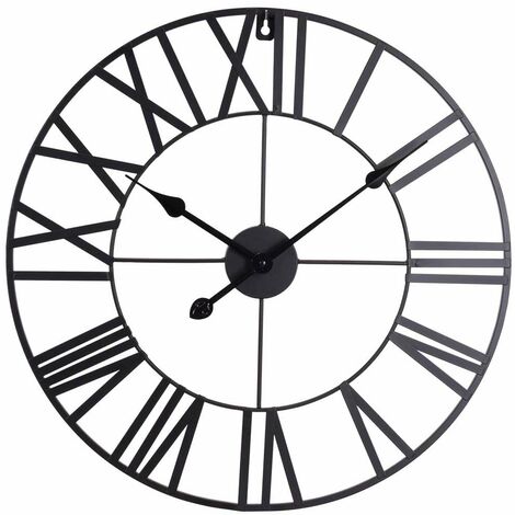 Horloge en métal VINTAGE avec chiffres romains, Ø 47 cm (1/3)