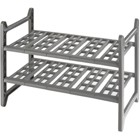 Wenko – Étagère sous évier modulable en métal et plastique – Dimensions ajustables 44 à 82 cm – Capacité 20 kg – Découpes pour siphon et tuyaux