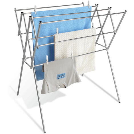 Wenko – Sèche-linge télescopique en acier inoxydable – Longueur d'étendage 7,78 mètres – Ajustable de 54 à 92 cm – Pour espaces restreints