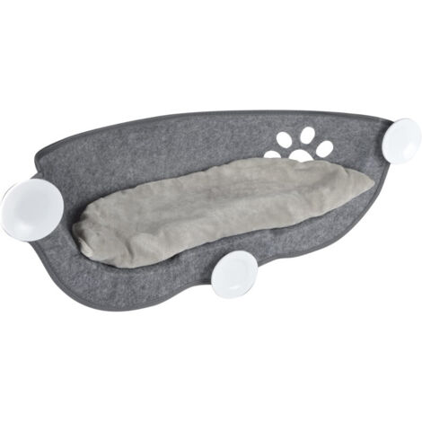 Hamac de fenêtre en feutrine - Gris - L 67 x l 25 cm - Livraison gratuite