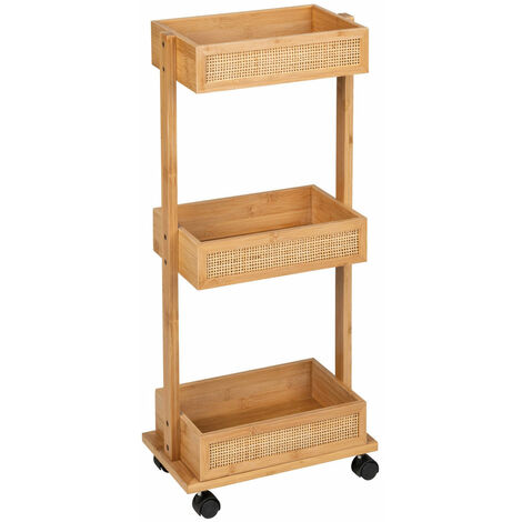 Étagère de salle de bain ALLEGRE BAMBOO, mobile, 3 étagères, WENKO (1/5)