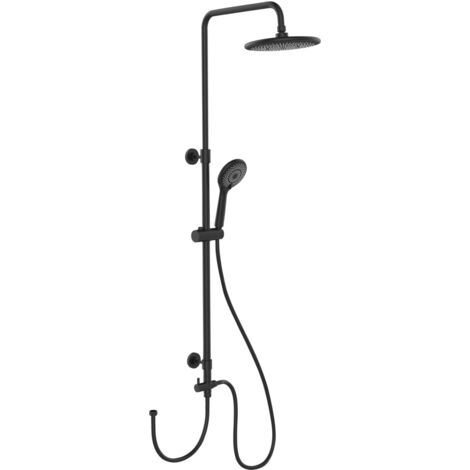 Colonne de douche avec douche pluie et casque, noir, 120 cm, WENKO (1/5)
